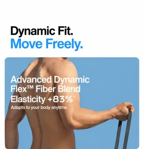 Detail view of men's disposable elastic underwear showcasing fabric stretch and comfort.