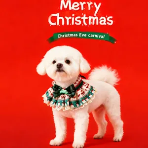 Weihnachten Haustier Lätzchen Spitze Hund Schal festliche Katze Halsband Feiertag Schleife Deko