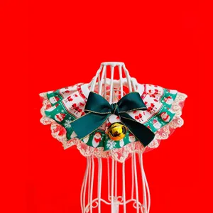 Weihnachtlicher Haustier Latz Kragen mit Glocke und Schleife für Hunde und Katzen fest