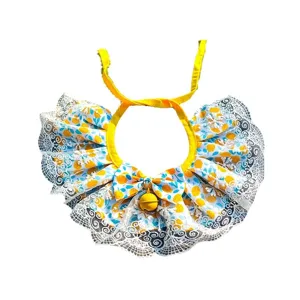Sweet fruit style pet bib with lace ruffles and cute bow for cats and small dogs photo main