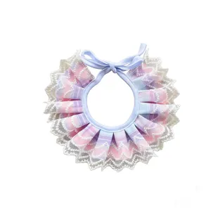 Cute lace pet bib for cats and small dogs, sweet princess style collar, fashionable pet accessory.