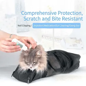 Breathable cat grooming bag restraint bag for nail trimming bathing injection feeding medicine