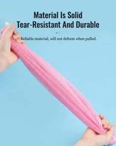 Durable pink mesh cat bath bag detail, anti-scratch grooming bag for pets, stretchy and breathable.