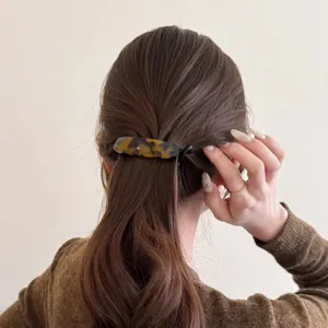 Schildpatt Haar Bananenclip für Damen elegante vertikale Haarklammer Pferdeschwanz Zubehör