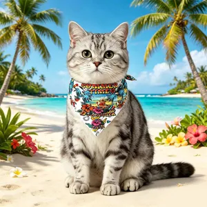 Hawaiianisches Haustier-Halstuch für Hunde und Katzen, sommerliches Tropen-Design.