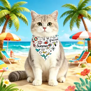 Sommer Haustier Halstuch für Katzen und Hunde, süßes Strand Design Lätzchen für Haustiere.