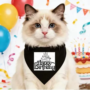 Süßes Haustier Geburtstag Katzen Halstuch für kleine Hunde Welpen Party Lätzchen Kostüm.