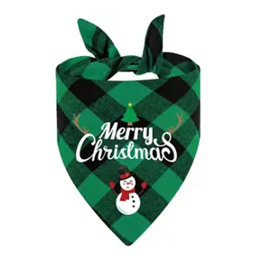 Weihnachten gruen karo haustier halstuch fuer hunde und katzen festlicher schal.