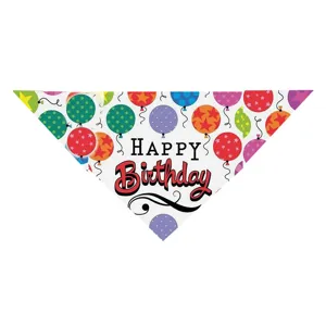 Haustier Geburtstag Halstuch für Katzen und Hunde, bunter Ballon Druck Dreieck Latz.
