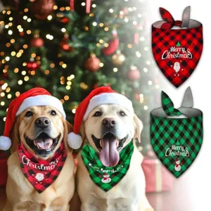 Weihnachten Hund Halstuch rot grün kariert Haustier Lätzchen für kleine Hunde Katzen Party