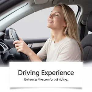 Scena di esperienza di guida del deodorante per auto, migliora il comfort di guida.