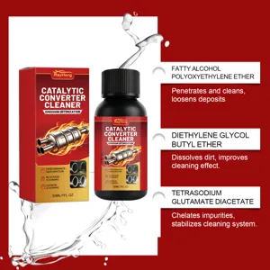 RAYHONG catalytic converter cleaner detail view, engine emission optimization and carbon deposit removal.