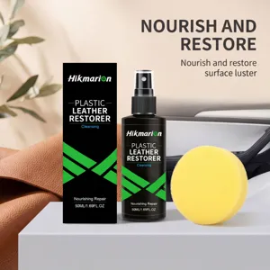 Hikmarion plastic leather restorer detail, car interior cleaning and nourishing spray with sponge