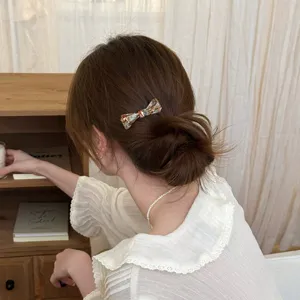 Koreanischer Acetat Schleifen Haarklammer für Damen, stilvolles Schildpatt Haarschmuck.