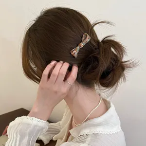 Koreanische Acetat Haarklammer für Damen, elegante Schildpatt Schleife Haarspange für Styling.