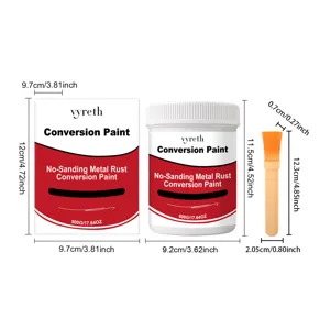 Vyreth metal rust conversion paint kit 500g with brush for iron gates and steel surfaces.