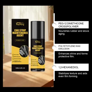 RAYHONG Car Strip Maintenance Agent 100ml rubber care detail with key ingredients.