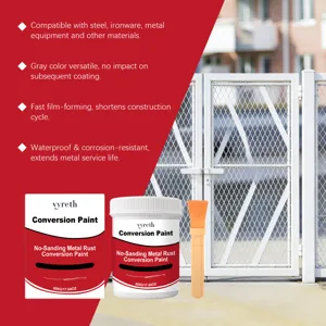 Vyreth metal rust conversion paint for iron gates and steel surfaces, waterproof and anti-corrosion.