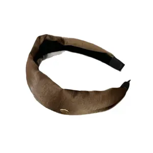 Französischer Stil Satin breiter Haarreif in Braun elegante Haarschmuck Damen Accessoire