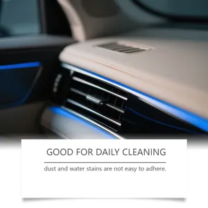 Detailed view of clean car dashboard and air vent showing effective dust and stain resistance.