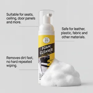 Car interior foam cleaner for leather and fabric seats, fast dirt removal, 100ml.