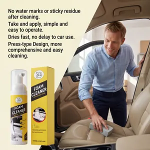 Car interior foam cleaner for leather seats, fast-drying and deep cleaning care spray.