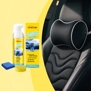 HOMONTH Car Interior Cleaning Kit Multi-Purpose Foam Cleaner with Microfiber Towel and Sponge for Leather Care