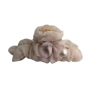 Koreanische Stil Netzperle Blume Haar Klaue Clip für Frauen, elegante Frisur Zubehör.
