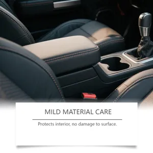 Car seat interior leather cleaning care detail shot showcasing clean surface and seat texture.