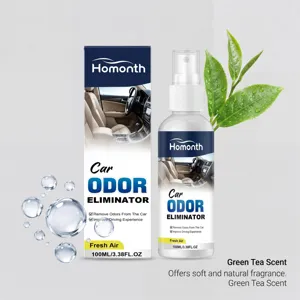 HOMONTH car odor eliminator spray 100ml green tea scent for fresh air and clean vehicle.