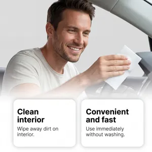 Lingettes de nettoyage intérieur de voiture pour volant cuir et plastique nettoyage rapide.
