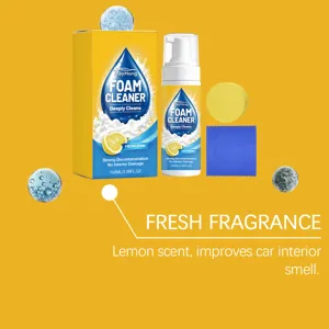 Rayhong 100ml foam cleaner set with sponge and cloth for car interior leather cleaning.