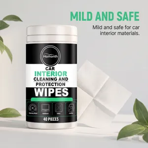 Lingettes nettoyantes intérieur auto 40 pièces boîte pour volant tableau de bord et cuir