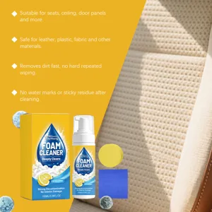 Rayhong car interior foam cleaner set with sponge and cloth, 100ml deep decontamination.