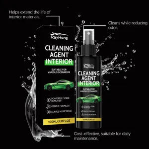 Vue détaillée du nettoyant intérieur auto RayHong, flacon 100ml pour un nettoyage doux et efficace.