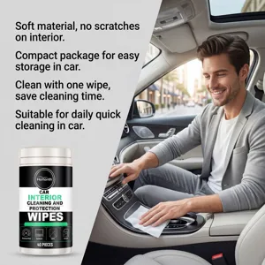 Lingettes nettoyantes pour intérieur de voiture HOMONTH 40pcs, douces pour tableau de bord.