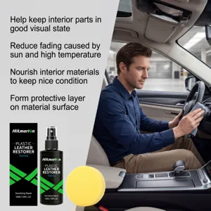 Hikmarion plastic leather restorer for car interior cleaning and surface care maintenance.