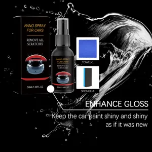 Spray de revestimiento para coche 50ml kit de cuidado de pintura antiarañazos con toalla y esponja
