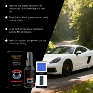 Spray de revestimiento de coche nano kit reparación arañazos 50ml con paño y esponja