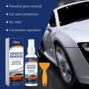 Adhesive remover spray for car paint and glass cleaning with convenient scraper tool 100ml