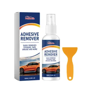 HOMONTH Adhesive Remover Spray for Sticker Glue and Tape Residue Cleaning with Plastic Scraper