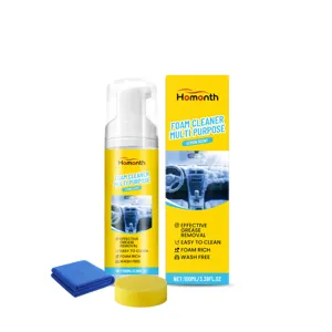 HOMONTH car interior cleaner kit with foam spray, sponge and towel for deep cleaning.