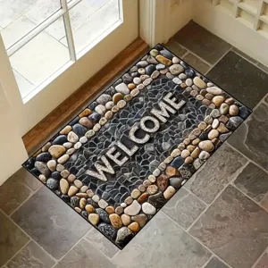3D pebble pattern anti-slip absorbent entrance door mat for home bathroom and floor