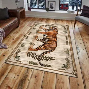 Large Area Rug For Living Room Bedroom Non-Slip Washable Carpet Tiger Skull Print Floor Mat Modern Home Decor