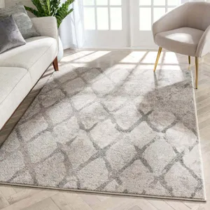 Alfombra de Área Geométrica Abstracta Moderna Suave Similar al Cachemira Alfombra de Sala de Estar Alfombra Antideslizante Decoración del Hogar