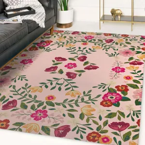 Nordisch Blumen Wohnzimmer Teppich modern minimalistisch Schlafzimmer Bettvorleger