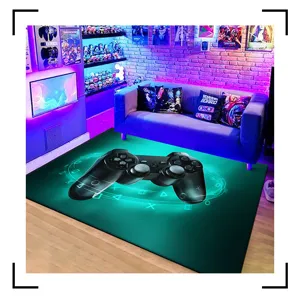 Gaming gamepad pattern rug non-slip floor carpet for esports room decor living room