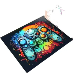 Cooler Gaming Controller Totenkopf Teppich für Wohnzimmer Esports Zimmer Bettvorleger Matte.