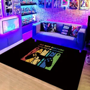 E-Sports Gaming Area Rug For Living Room Non-Slip Gamepad Pattern Floor Carpet Aesthetic Gamer Room Decor