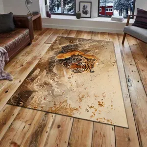 Abstract tiger pattern living room rug non-slip large area bedroom floor carpet decor